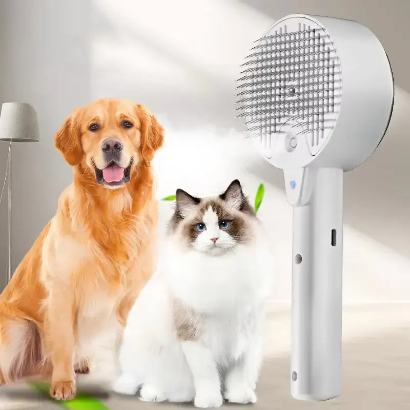 Rechargeable Steam Pet Grooming Brush!