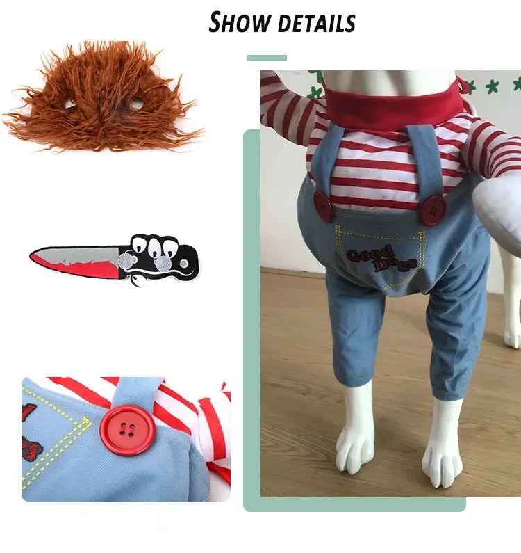 Chucky Cosplay Costume Set For Dogs