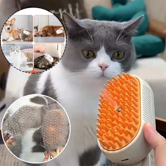 Rechargeable Steam Pet Grooming Brush!